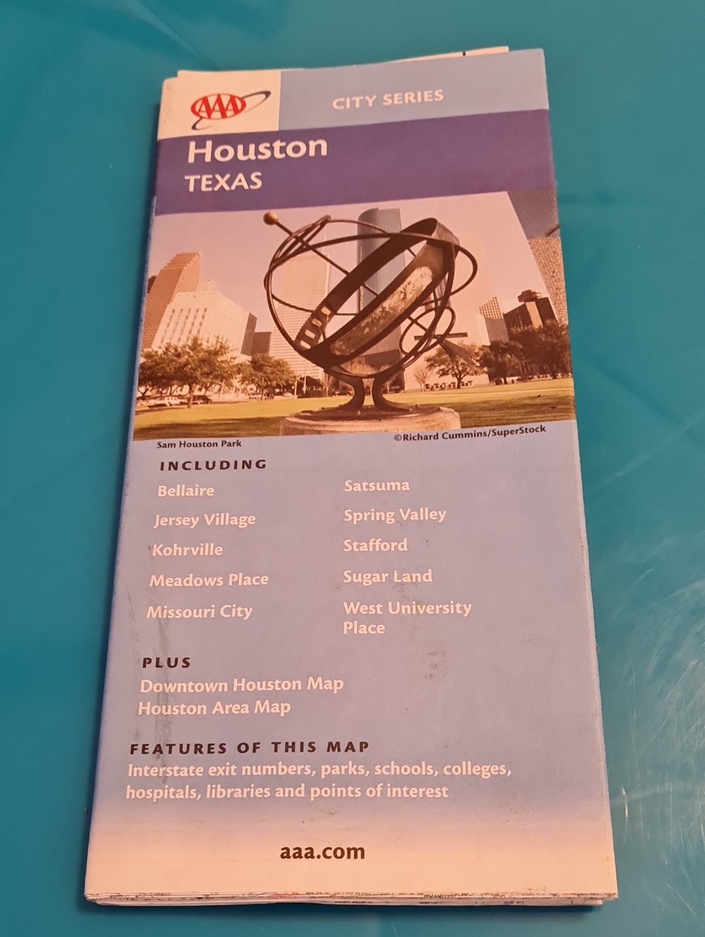 Houston Texas Map and Freeway Systems Guide- Vintage